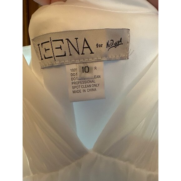 Ieena Mac Duggal Womens White Sleeveless Ruffled Mini Dress Size 10 Polyester - Picture 5 of 6